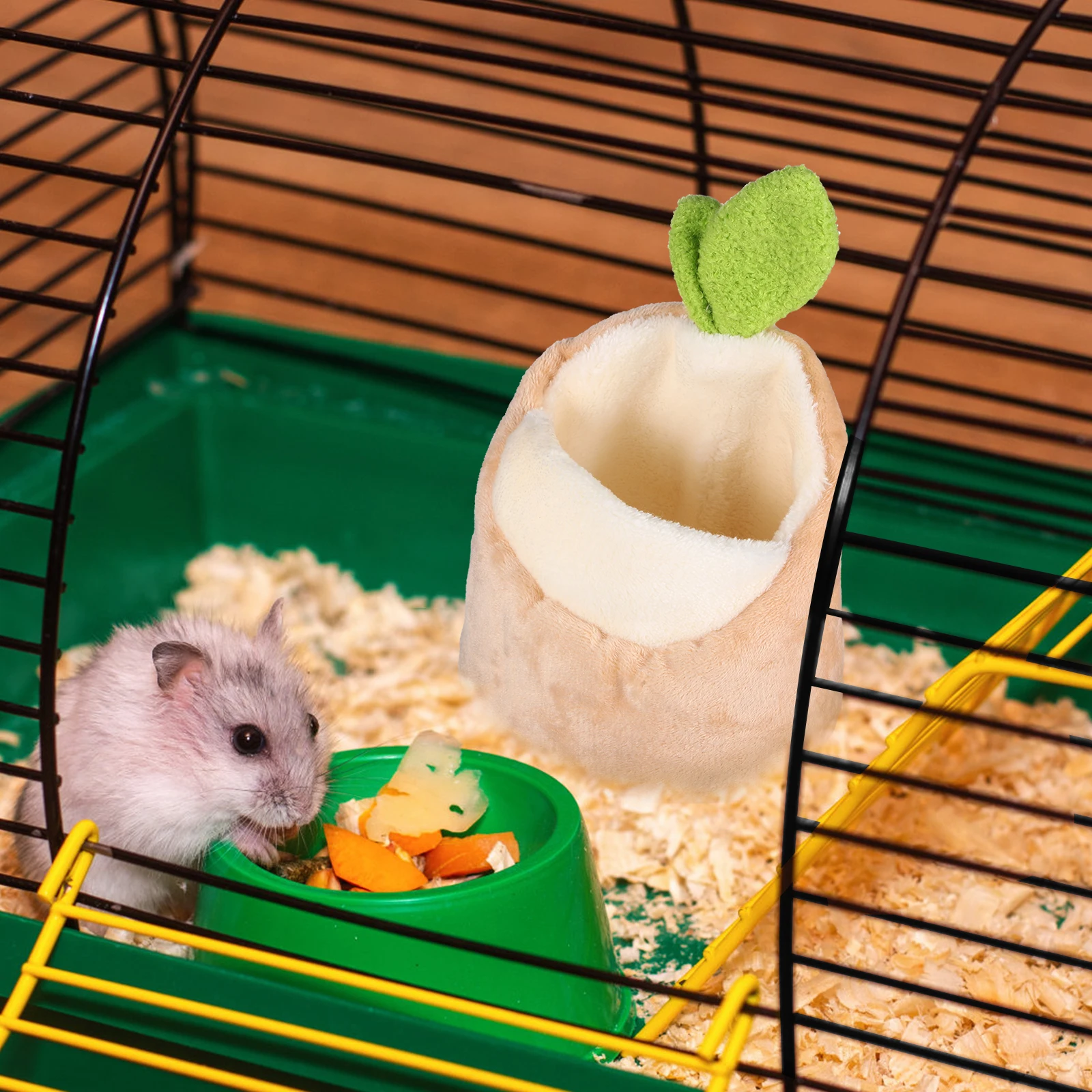 

Yardwe Hamster Nest Pig Cup Litter Coop Bed Mat Warm Cave Guinea Fleece House Snuggle Cotton Hut Liners for Pets