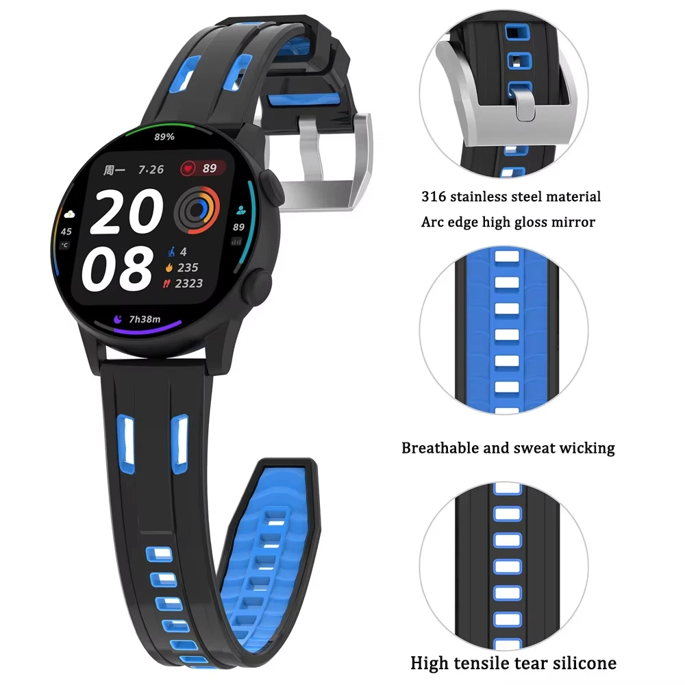 Para Huawei Watch GT 5/5 Pro GT4 GT3 GT2 46mm Correa deportiva de repuesto para Huawei Watch 4/3 Pro pulsera de silicona Correa