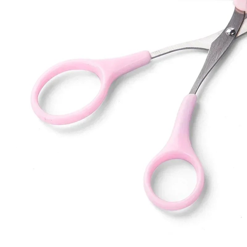 1Pcs Safe Eyebrow Trimmer Stainless Steel Eyebrow Scissors with Comb Hair Removal Shaver Eyebrows Shaping Makeup Tool