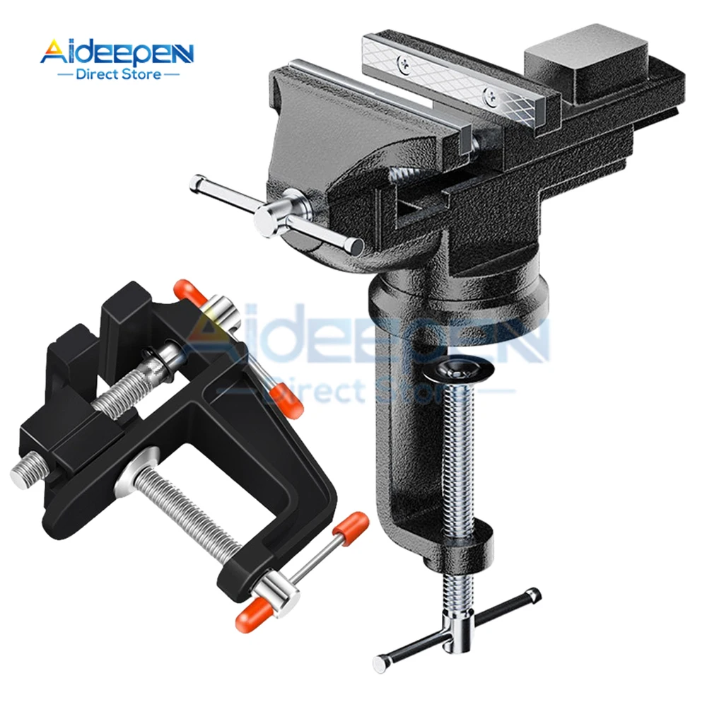 Mini Bench Vise Muliti-Funcational 35/50MM Aluminum Miniature Small Jewelers Hobby Clamp On Table Flat Pliers Tool Vice