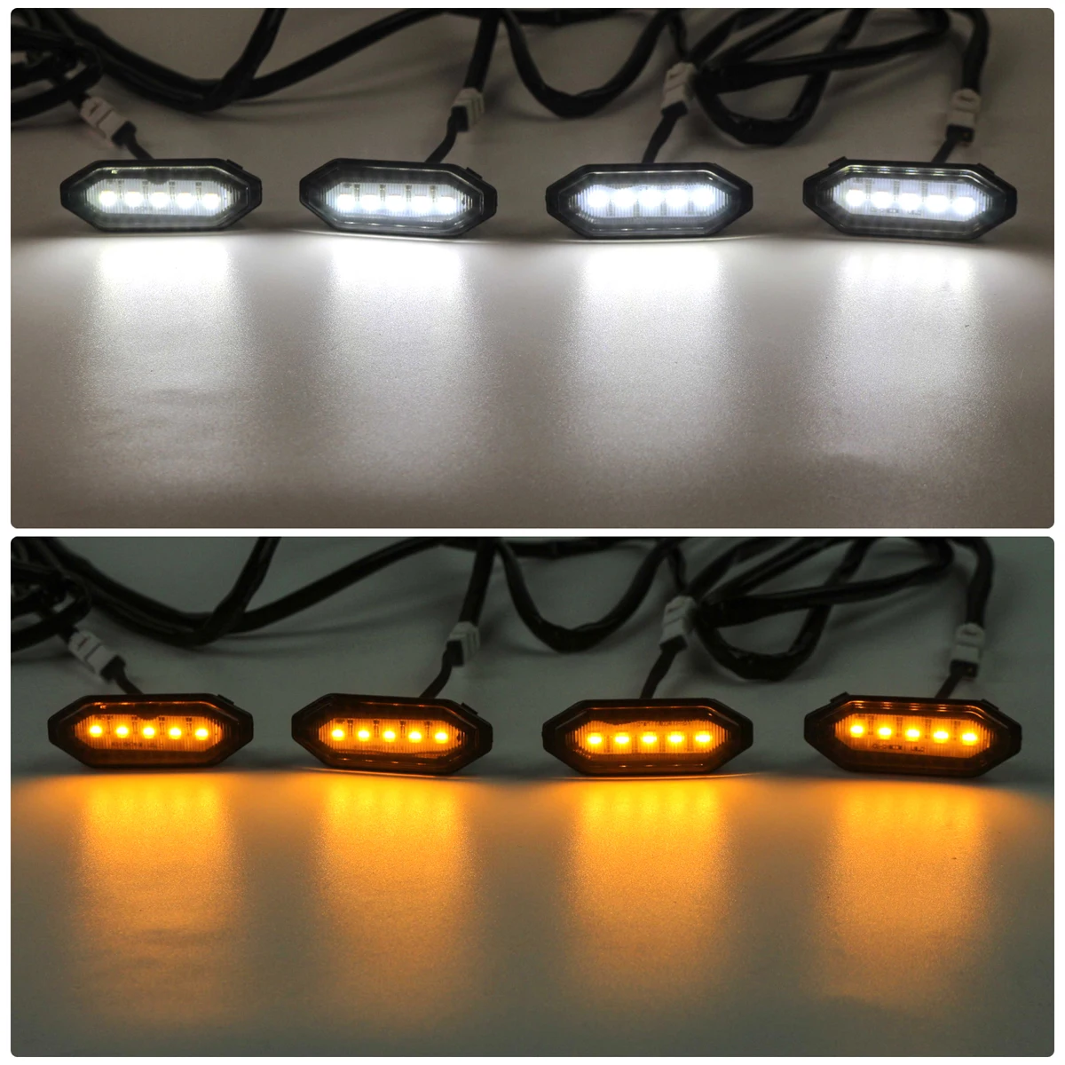 LED Front Grille Light White/Amber LED Center Grille Lights Decorative Lights Compatible with Suzuki Jimny JB64 JB74 2019-2023