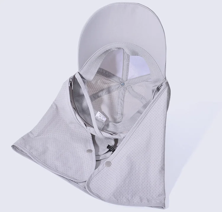 1pc Unisex Sonnenhut Mit Schal Für Outdoor Sport Atmungsaktive Baseball Kappe Leichte Verschluss Einfarbig Outdoor Eimer Hut für – Detail 2