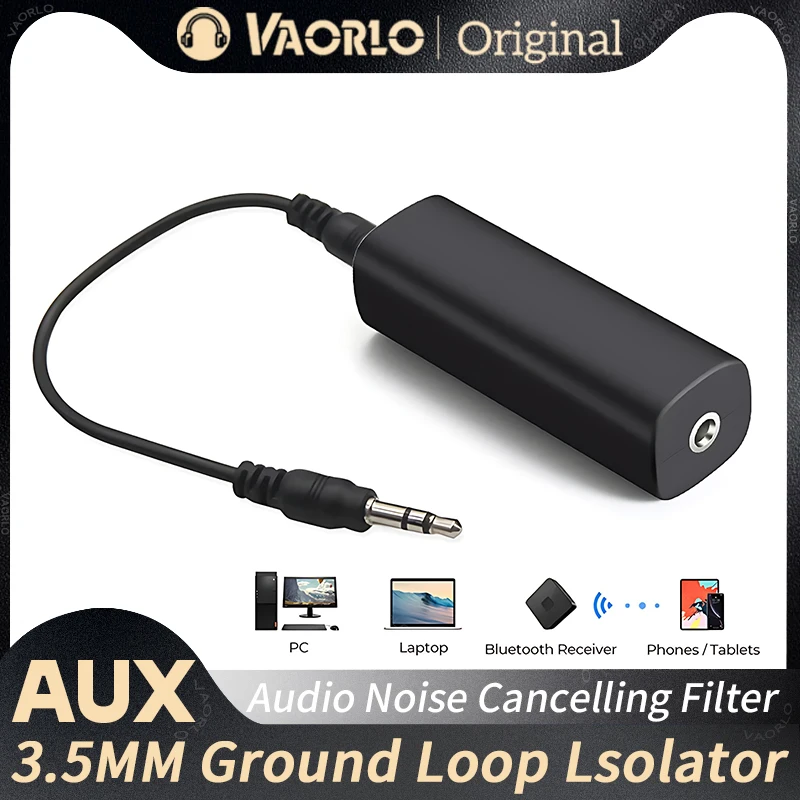 3.5mm Audio Aux Cable Anti-interference Ground Loop Noise Filter Lsolator Eliminate Cancelling For Home Stereo Car Audio System