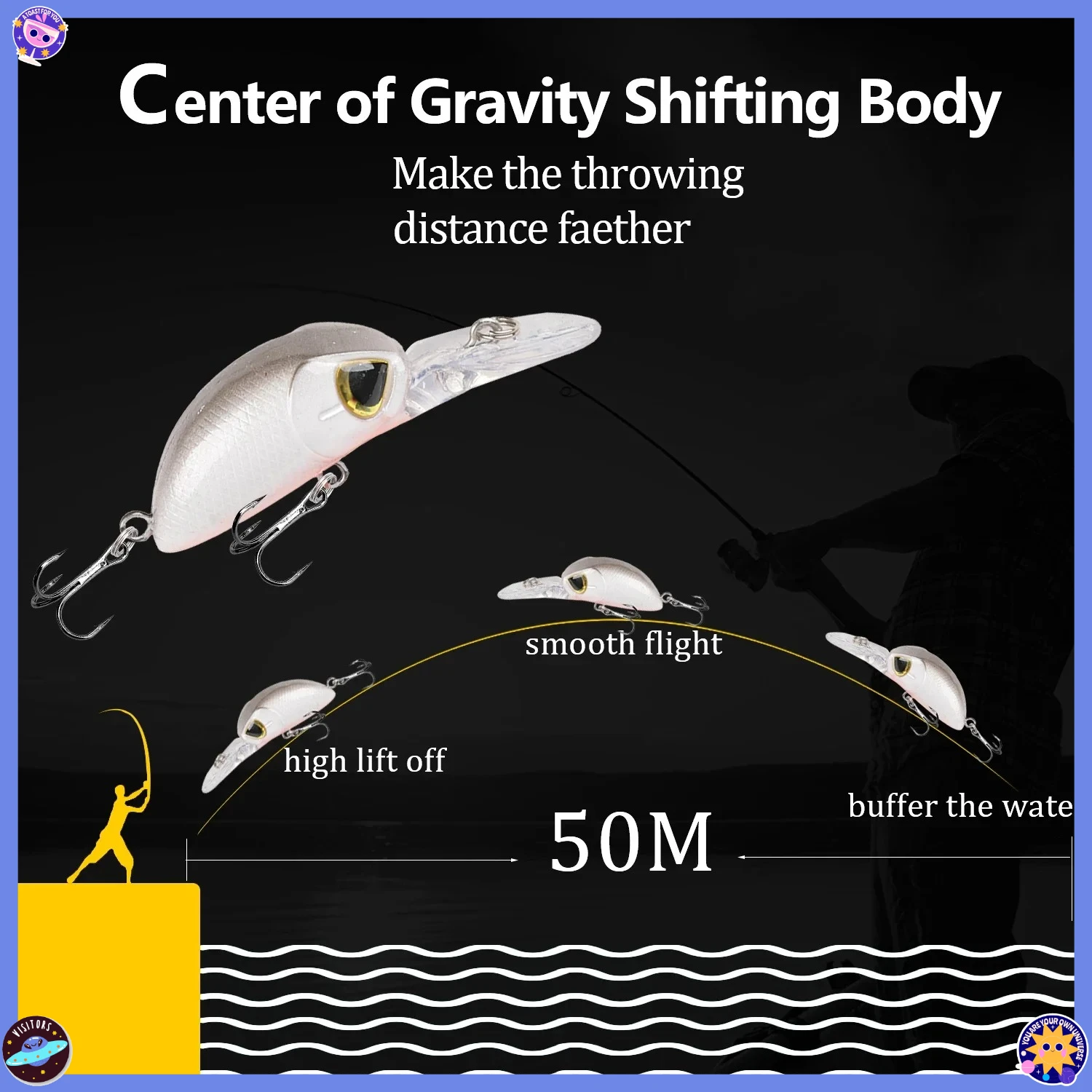 اليابان الساخن نموذج العائمة أسماك الصيد السحر 5.5 سنتيمتر 4 جرام اللسان الطويل Jerkbait باس بايك Carkbait Wobblers المهنية الطعم الثابت