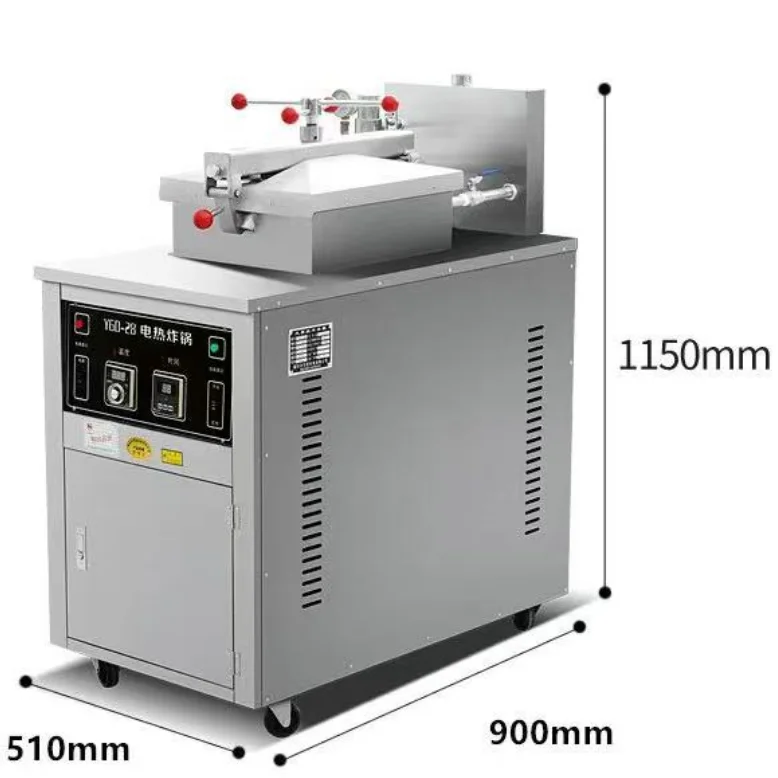 Commercial fast food gas and electric heated chicken pressure fryer and French fry fryer for home retail and farms