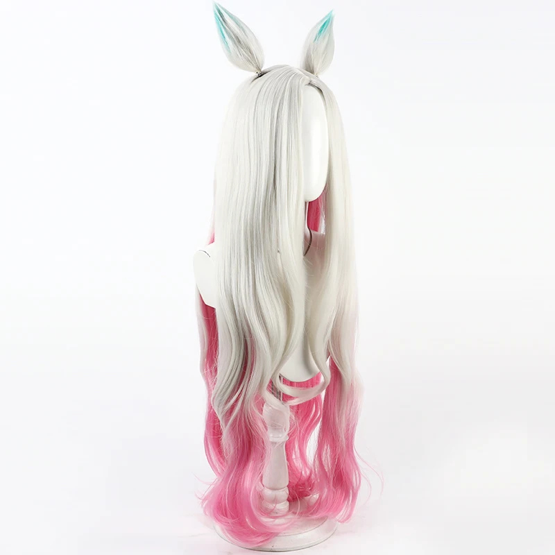 أنيمي روح زهر لوكس شعر مستعار تأثيري هالوين كرنفال الدعائم الطرف الشعر الاصطناعية ألياف مقاومة للحرارة + غطاء شعر مستعار #3