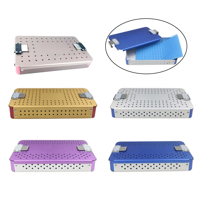 

Aluminium Alloy Sterilization Tray Case Box Single Layer Disinfection Tray Autoclavable Surgery Tools