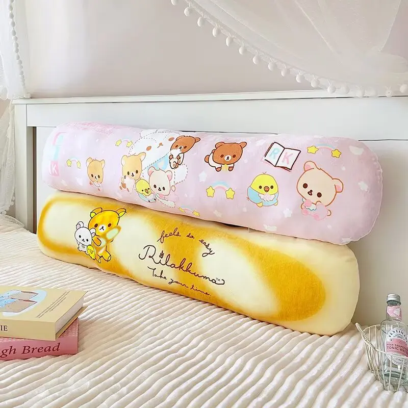 

100cm Cartoon Long Pillow Rilakkuma Bear Japanese Style Cartoon Printed Cushion Sofa Bed Back Cushion Room Decor Washable Gifts