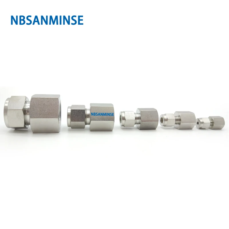 304 Stainless Steel Inner Wire Ferrule Through Connector, Internal Thread Ferrule Through Connector 5 Pieces 1/8 1/4 3/8 1/2 3/4