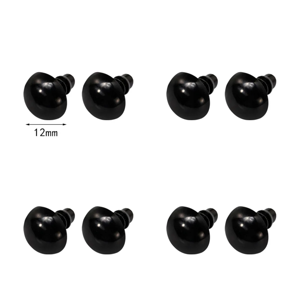 200Pairs عيون بلاستيكية سوداء 12 مللي متر عيون أمان سهلة التركيب لمشاريع القصاصات اليدوية ذاتية الصنع أنشطة الفصول الدراسية للأطفال حية