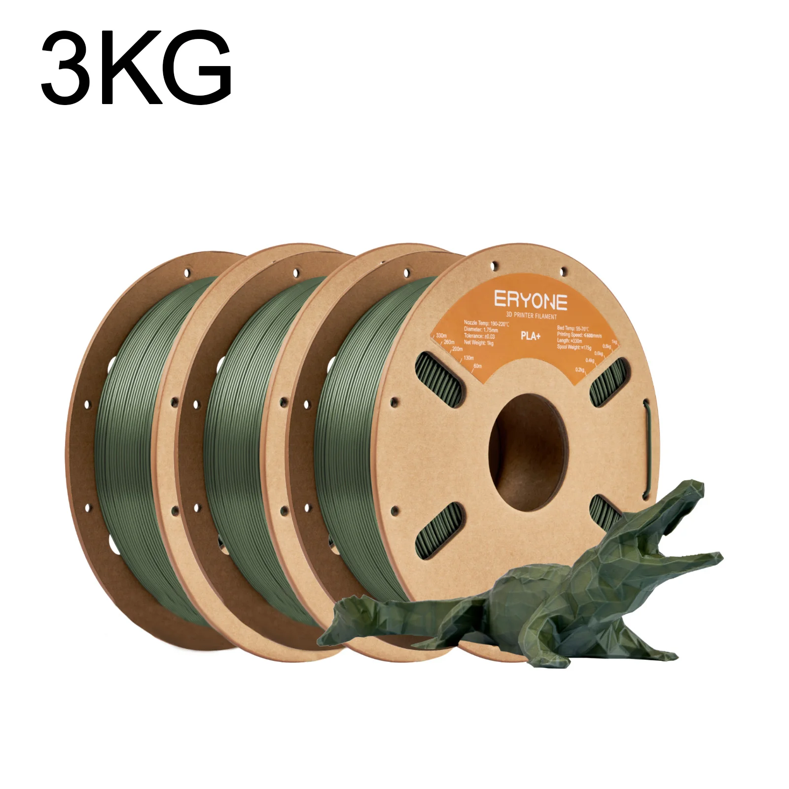 

ERYONE 3KG PLA+ Filament 1.75mm +/-0.03mm, 3D Printer Filament PLA Plus PLA+