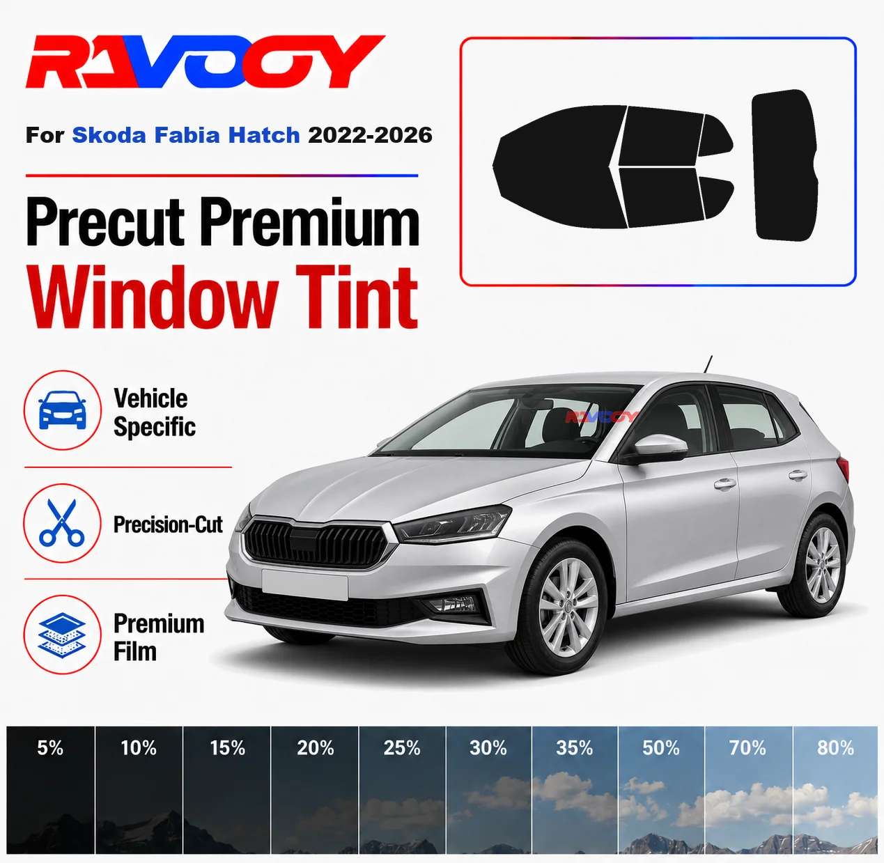 premium-precut-window-tint-kit-front-rear-windows-rear-windshield-for-skoda-fabia-hatch-2022-2026-complete-set-nano-ceramic-film