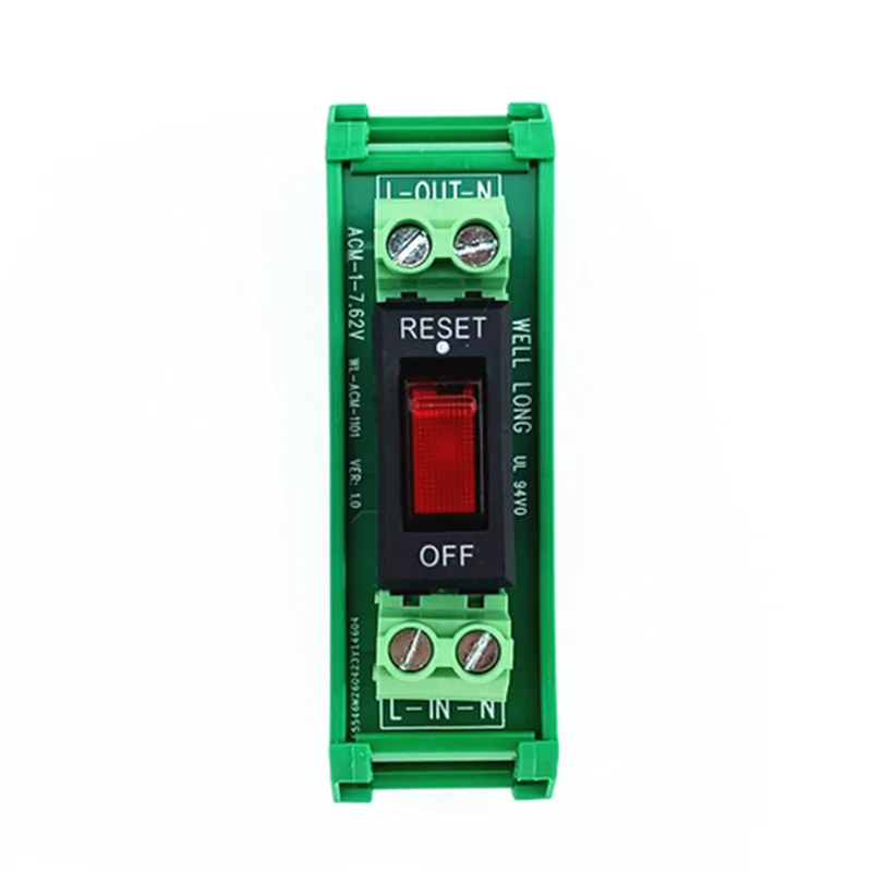 DIN Rail MountRocker Switch Thermal Circuit Breaker Overload Protector Module.