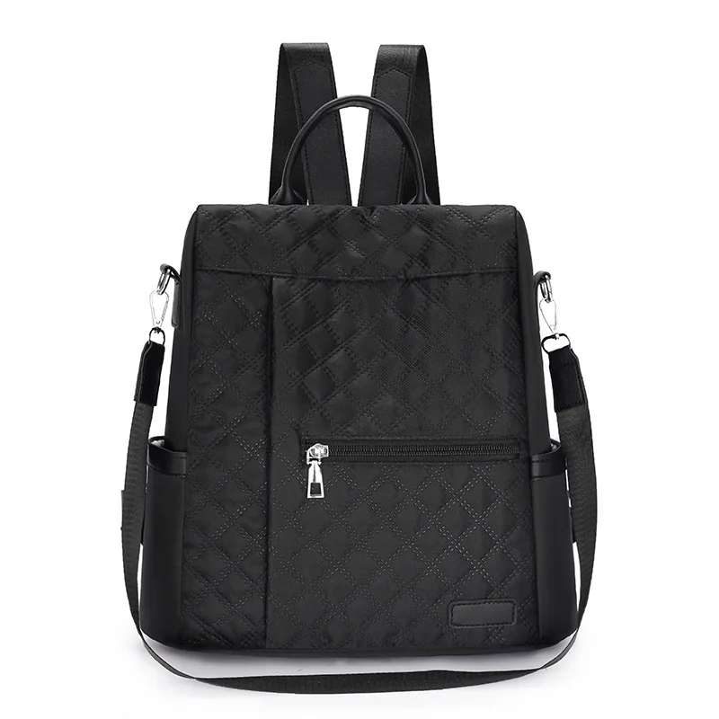 حقيبة ظهر نسائية من النايلون خفيفة الوزن ذات سعة كبيرة وخط تطريز معين وحقيبة ظهر للسفر على الكتف #4