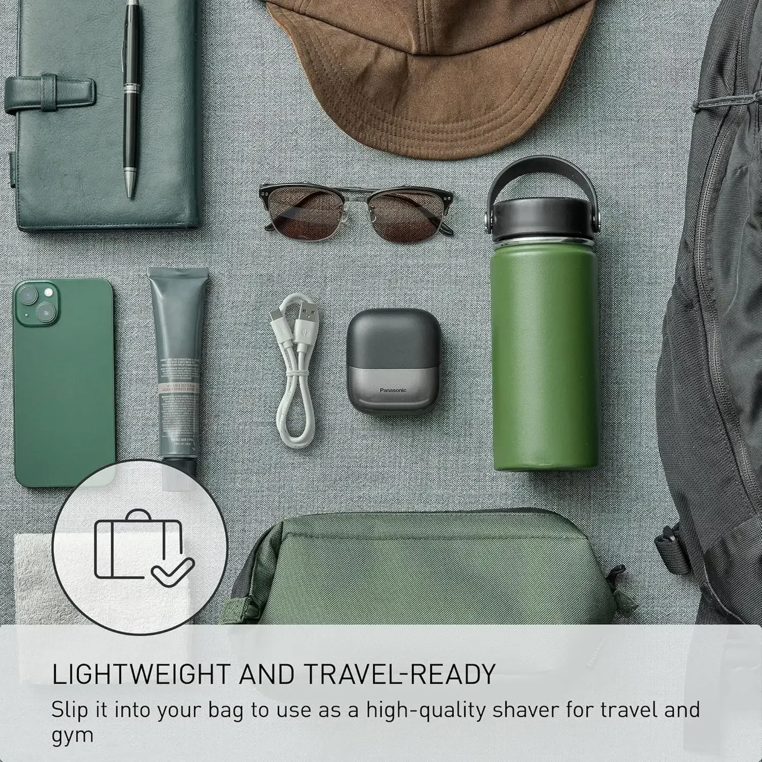 ماكينة حلاقة كهربائية باناسونيك للرجال ماكينة حلاقة الوجه واللحية للسفر USB-C ماكينة حلاقة محمولة قابلة للفصل نظام قطع 3 شفرات