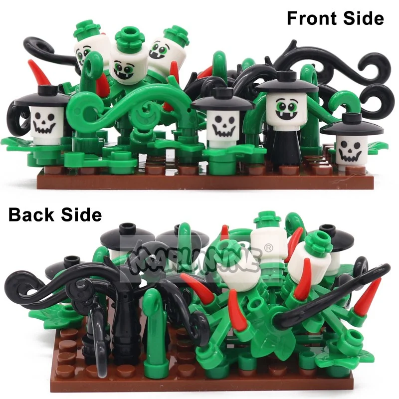 Marumine-Ensemble de décennie s de Construction MOC, Citrouille d'Halloween, Fantôme, Briques de Construction DIY, Kit de Modèle Compatible avec 51270, 3062, 3626, 28870