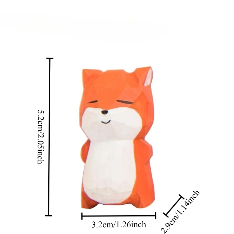 Handcrafted Wooden Fox Sculpture Lovely Animal Figurine Creative DIY Decor for Living Room and Bedroom Wood Tibetan Fox Ornament