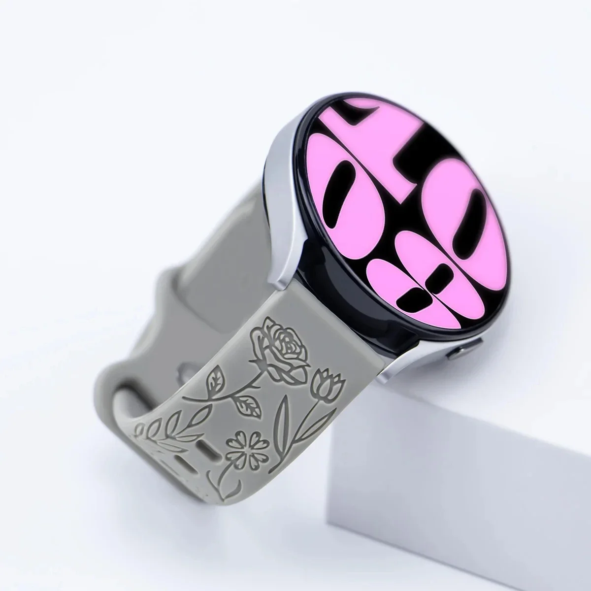 20mm 22mm Floral Engraved Band for Samsung Galaxy Watch 6/5/4 40mm 44mm/Huawei GT 3 Pro Silicone Sport Strap 5 Pro 45mm Active 2 image 4