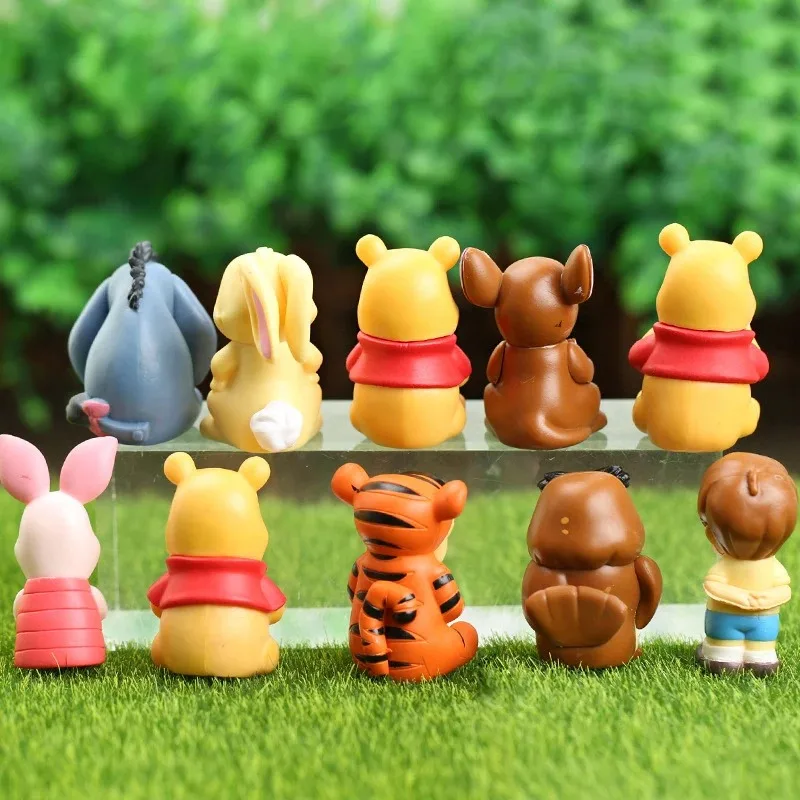 Disney 10pcs Winnie The Pooh Piglet Tigger Eeyore Rabbit Owl Anime Action Figures Model Toy Cartoon Collection Doll Set for Kids