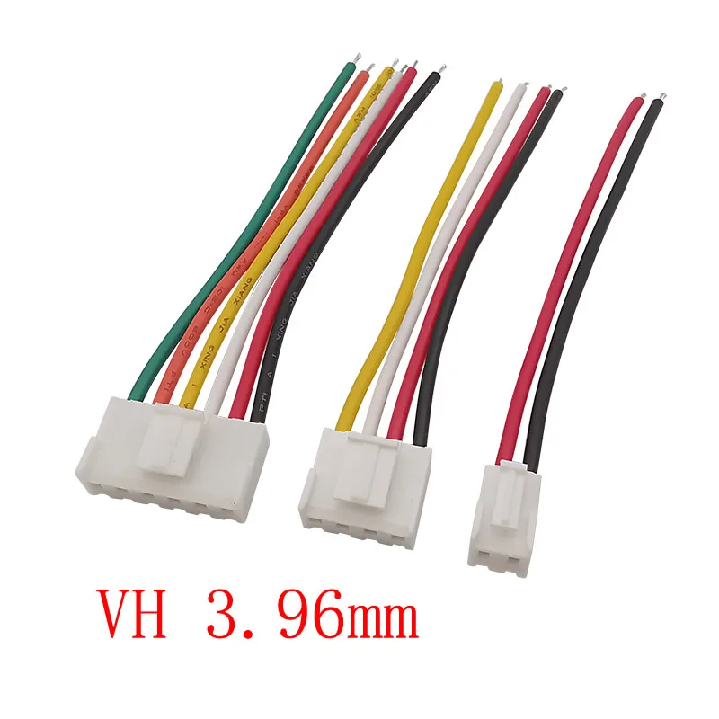 JST VH 3.96mm Pitch Single-ended Female Plug Wire Cable Connector VH3.96 2/3/4/5/6/8/10 Pin With 22AWG Wires 10CM 20CM 30CM