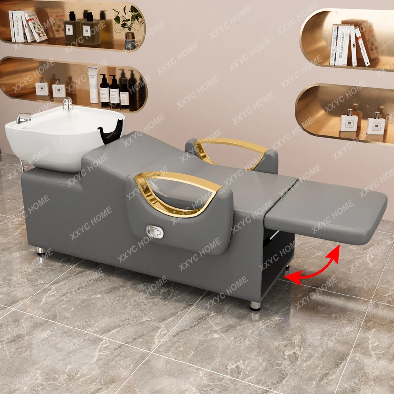 Fregadero de Spa para peluquería, silla de champú para estilista, chorro de agua, muebles de tienda, XY50SC