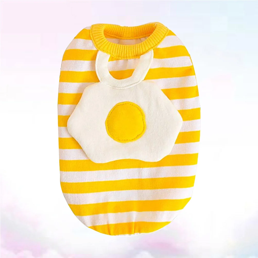 Spring Summer Pet Clothes Striped Egg Vest Dog Clothes Pet Supplies Accessories for Dog Pet Size S Yellow