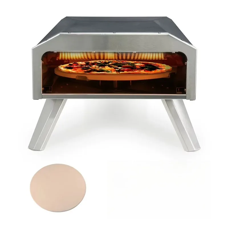 Durable Stainless Steel Automatic Rotating Gas Pizza Oven Outdoor Camping Bread Baking Oven for Backyard Cooking