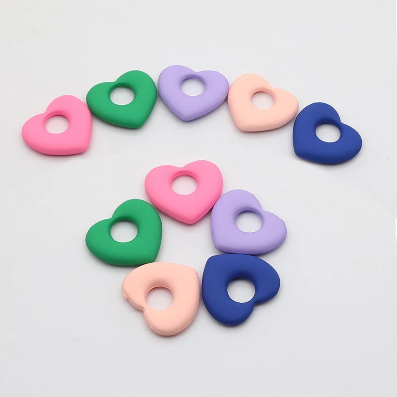 10 stücke Legierung Spray Farbe Peeling Herz Charms Metall Anhänger Für Ohrring Schlüsselbund DIY Schmuck Machen Einfache Süße Liebe Charme PD1