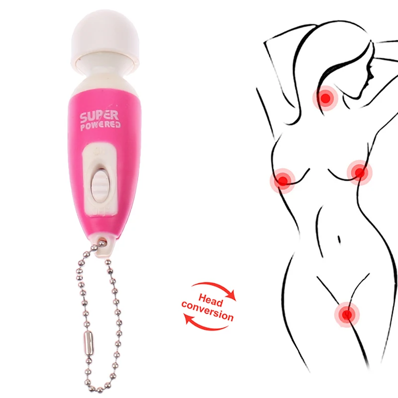 Portable Mini Cute Key Chain Full Body Massage Stick Fast Vibrate Relaxing Body Massager ( Random Color )