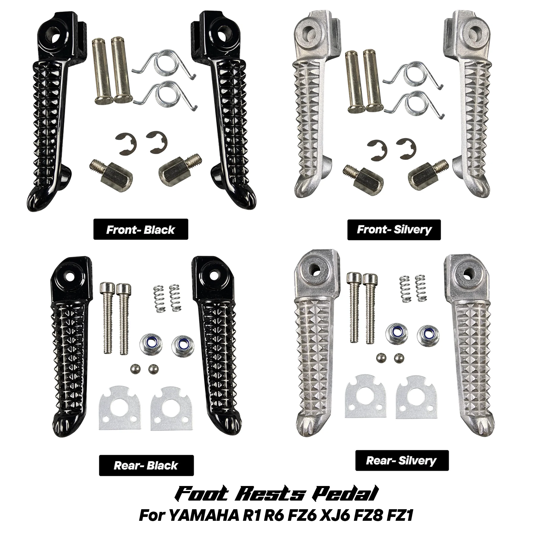 Per YAMAHA R1 R6 FZ6 XJ6 FZ8 FZ1 Pedale poggiapiedi moto MZTI - Poggiapiedi anteriore/posteriore