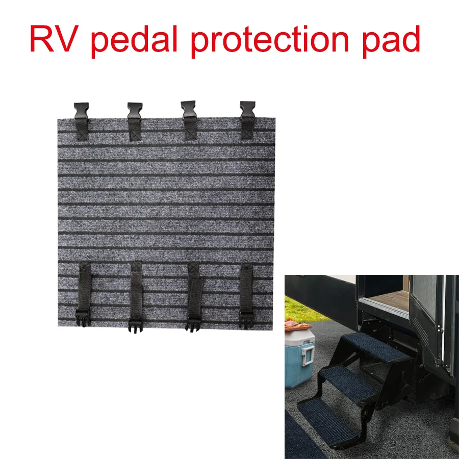 1pc Caravan Step Durable Anti Slip Anti Dirt Floor Mat Camper Accessories Adjustable RV Pedal Protection Pad Camping Vehicle