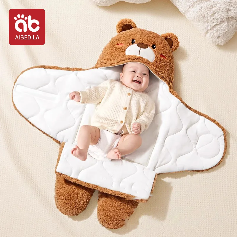 AIBEDILA Autumn Winter Infant Toddler Thicken Cashmere Receiving Blankets 0-6M Newborn Baby blanket Swaddling Kids Accessories