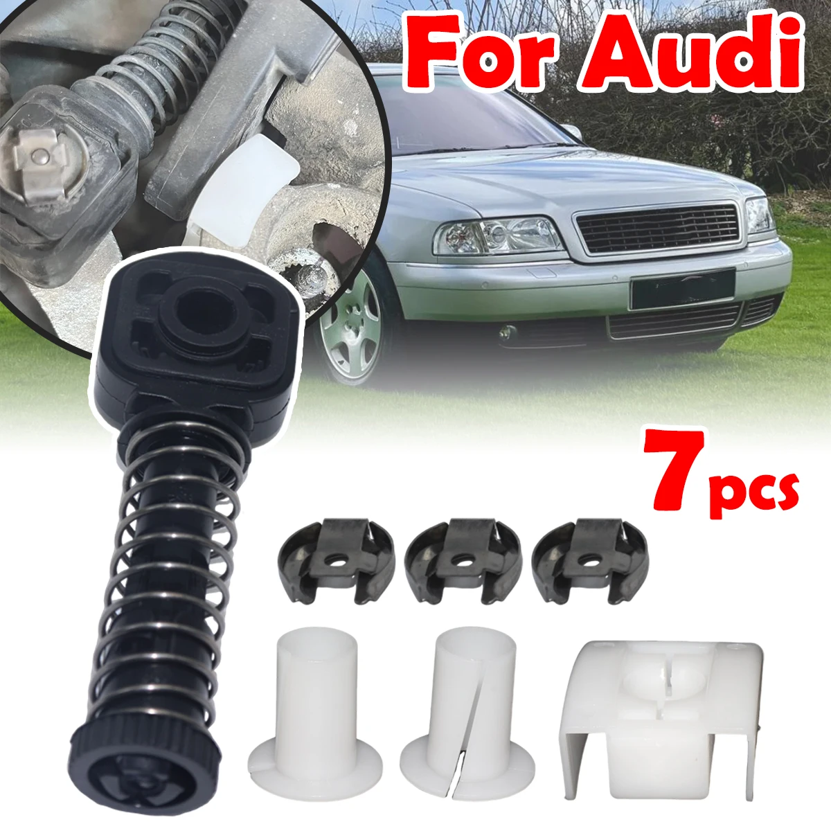 

Car Gear Selector Wiring Lock Washer Shift Shaft Gear Lever Selector Cable Rod Slider Bushing Repair kit For Audi A3 8L TT 8N