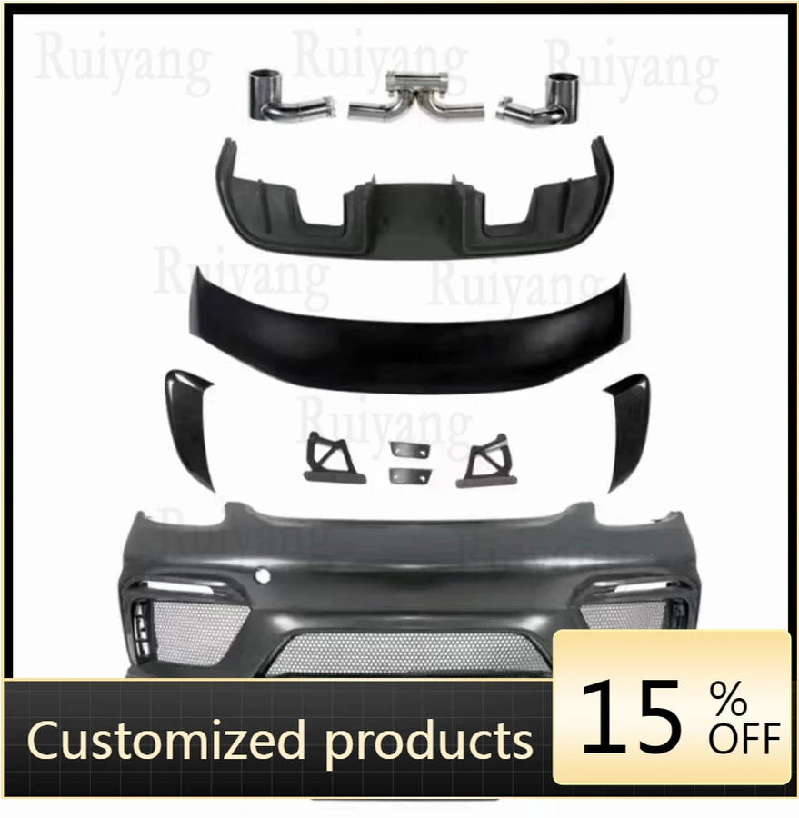 

High quality and reliableFor 718 for GT4 Style Front Bumper Body Kits Spoiler PP Material for 2017-2023 718 982 Cayman Boxster