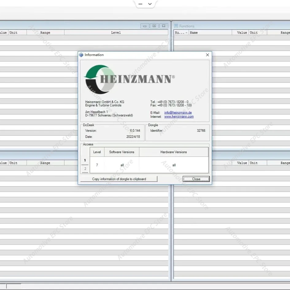 

Диагностическая сервисная система Heinzmann DcDesk6 DC6 6.0.114