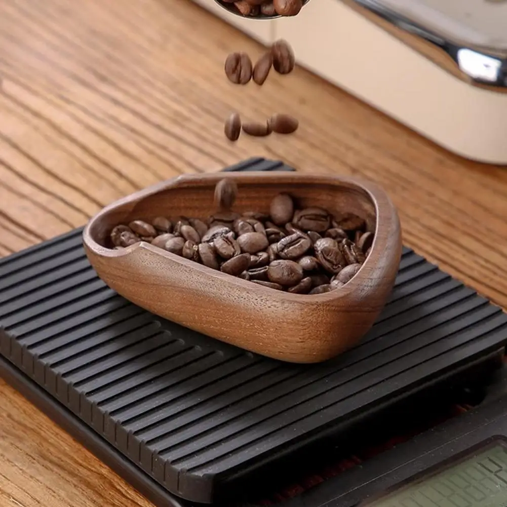 Dosing Plate Kitchen Scale Dosing Cup Set with Anti-static Wooden Scoop Stainless Steel Measuring Spoon Portable for Espresso