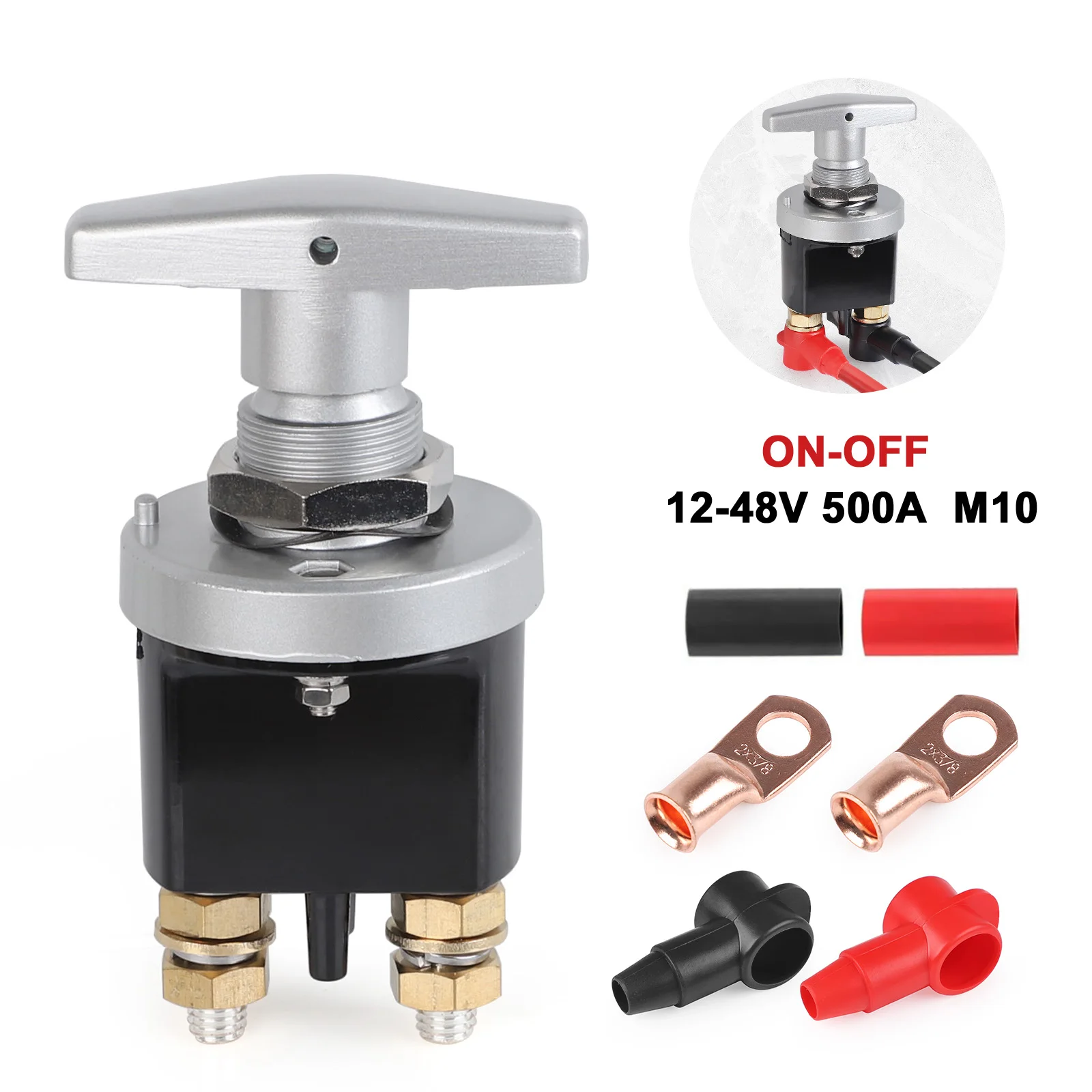 1500A Heavy Duty Battery Kill Mass Switch Kit Battery Circuit Cutter For RV Camper Van Truck Boat Rush Cut Isolator Kill Switch