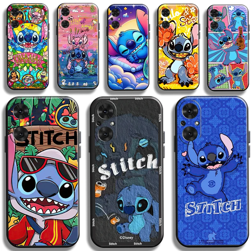 Disney Stitch Bady Phone Case For OPPO A97 A94 A93 A93S A92 A92S A91 A74 A55 A54 5G A16 A16S Liquid Silicone Back Coque