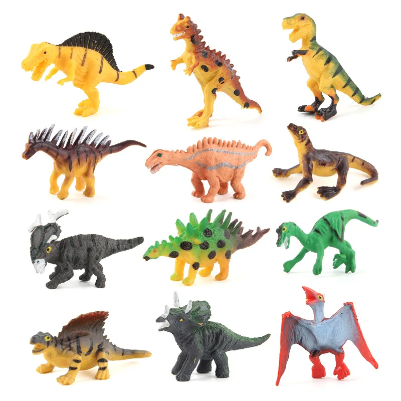 

12Pcs/set Plastic Dinosaur Simulated Animal Model Toys for Boys Children's Toy Tyrannosaurus Rex Pterosaur Triceratops Kids Gift