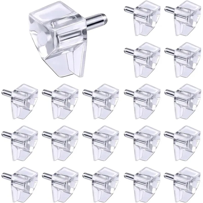 5mm 20pcs Shelf Support Pegs Plastic Laminate Support Studs Cabinet Wardrobe Shelf Holder Pins Glass Plate Furniture Bracket Peg