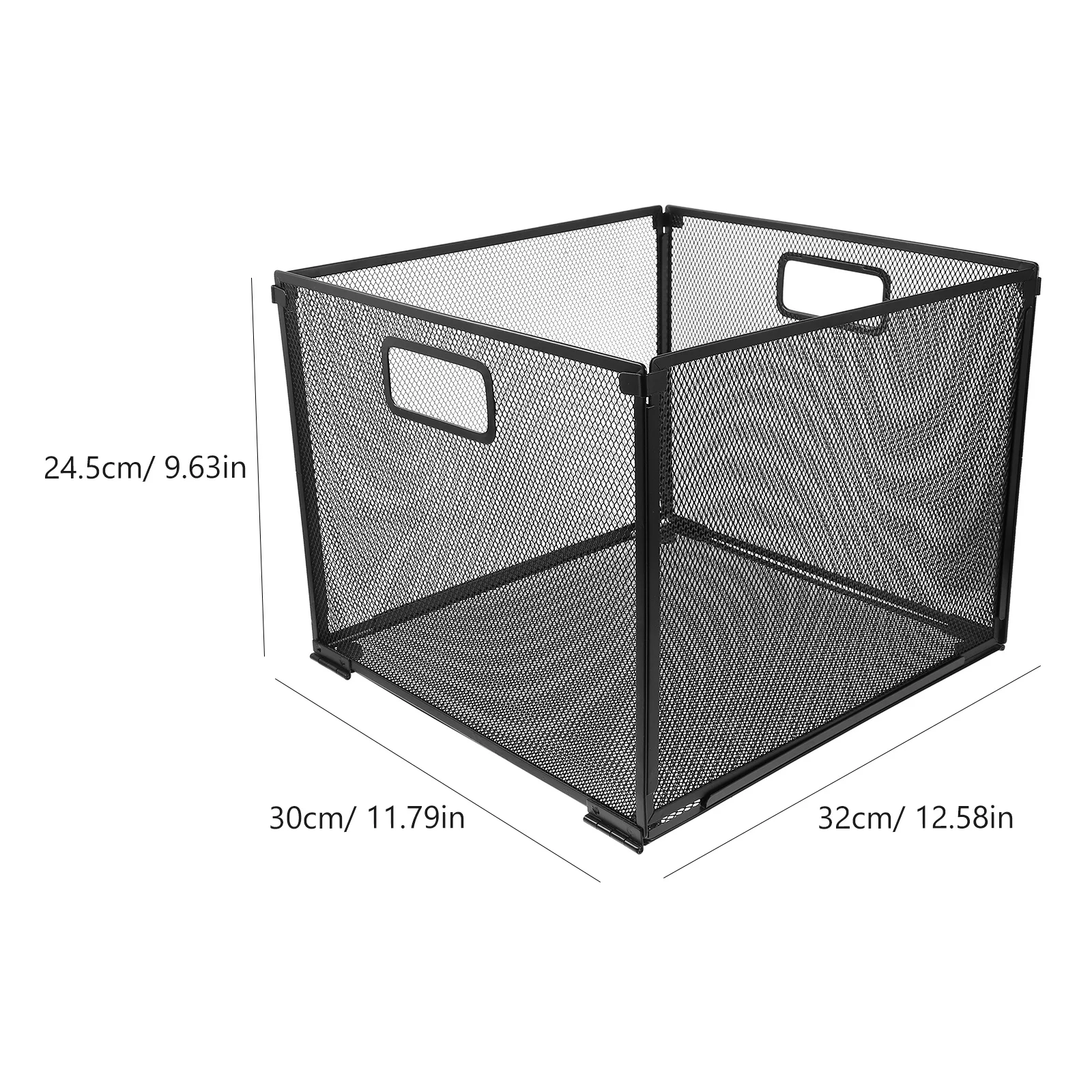 Jojofuny Metal File Organizer Foldable Desktop Storage Rack for Office Home Document Holder Mesh Book Stand Capacity Crate