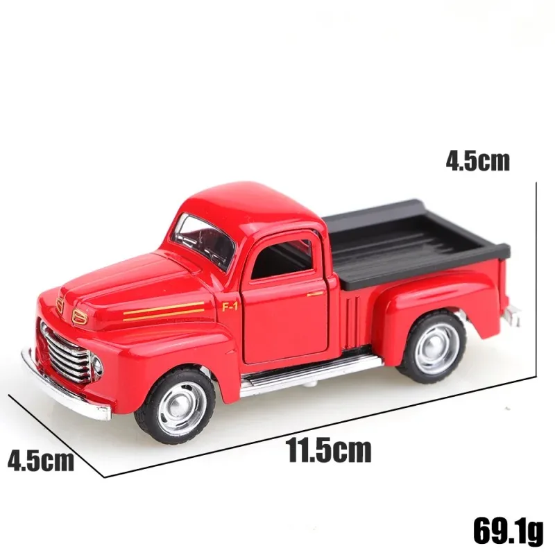 1:36 Retro Pickup Alloy Car Model, Single Door Openable Vintage Truck Model, Desktop Static Display Ornament and Decorative Gift - view 6