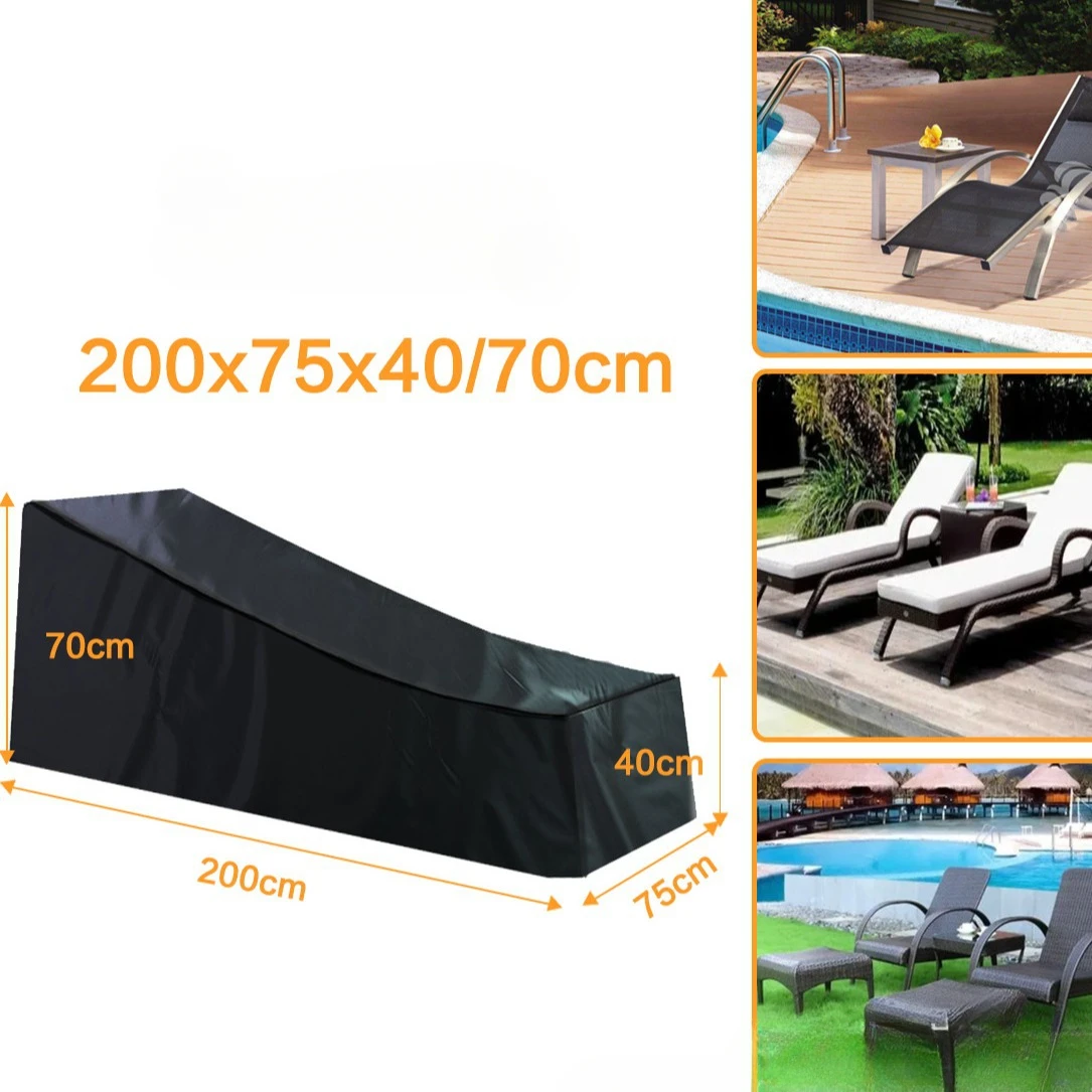 Outdoor Garden Sunbed Cover Sun Lounger Cover Patio Beach Lounge Chair Recliner Protective Cover Furniture Waterproof Cover