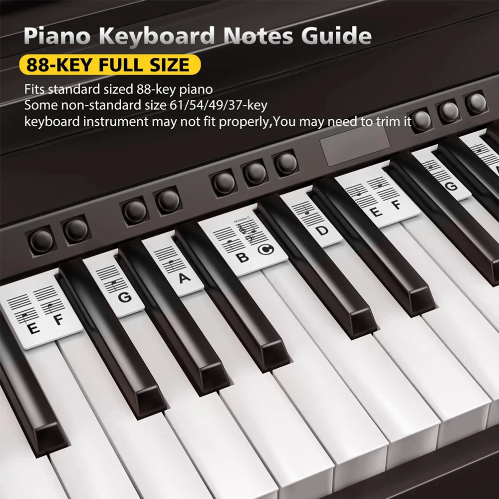 Silicone Piano Stickers Beginner Guide To Piano Notes Removable Piano Keyboard Note Labels Learning No Need Stickers Reusable