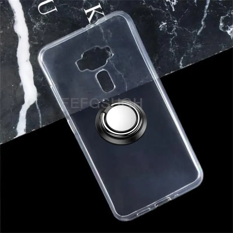 Para asus zenfone 3 ze552kl z012d ze552kl z012dc z012db 5.5 "voltar anel suporte do telefone capa tpu casos de silicone macio