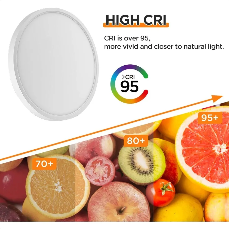 탈로야 플러시 마운트 12인치 천장 조명 밀크 화이트 쉘 20W 표면 장착 LED 조명기구 침실 주방용 5가지 색온도