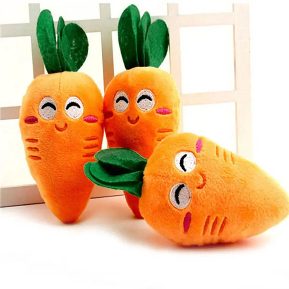 

Cute 1Pc Vegetable Carrots Puppy Dog Chew Squeaker Pet Supplies Dog Toys Squeaky