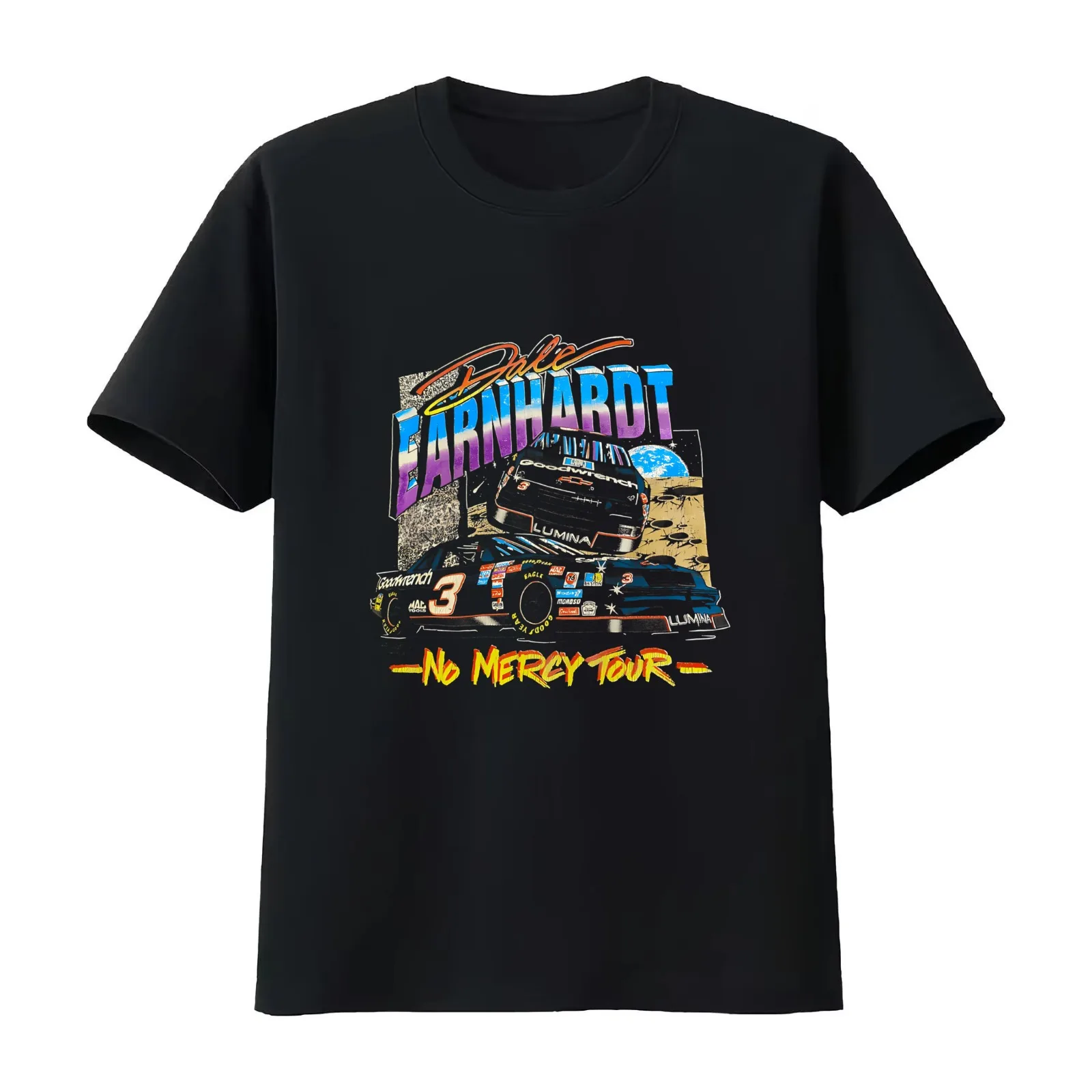 Dale Earnhardt No Mercy Tour Vintage T-Shirt Summer Casual Cotton Tee Oversized Streetwear Tops Vintage Graphic Print