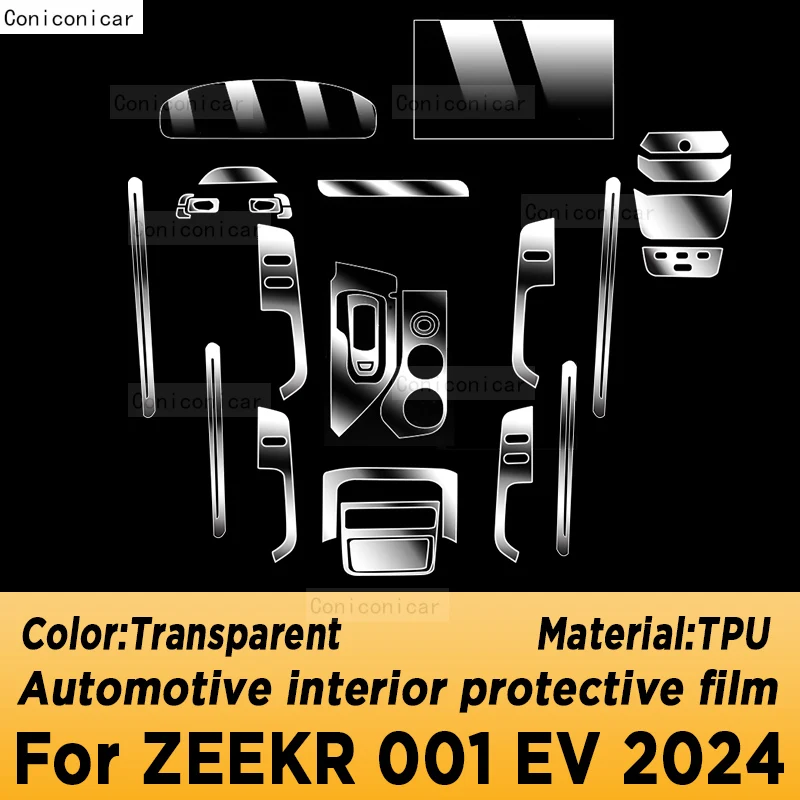 For ZEEKR 001 EV Electric 2024 Navigation Automotive Interior Panel Screen Protective Film TPU Anti-Scratch Sticker Protect