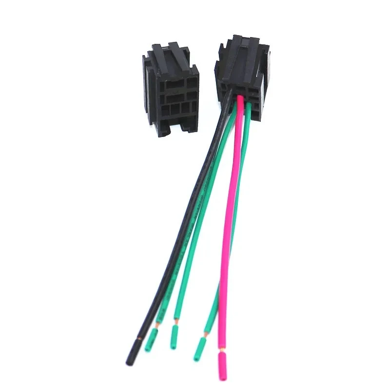 4/5Pin Violet Relay Socket with Wire Universal 12V/24V 30A Modified Nylon Flame Retardant Automotive Socket for Auto Parts